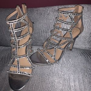 Aldo silver mirrored heels